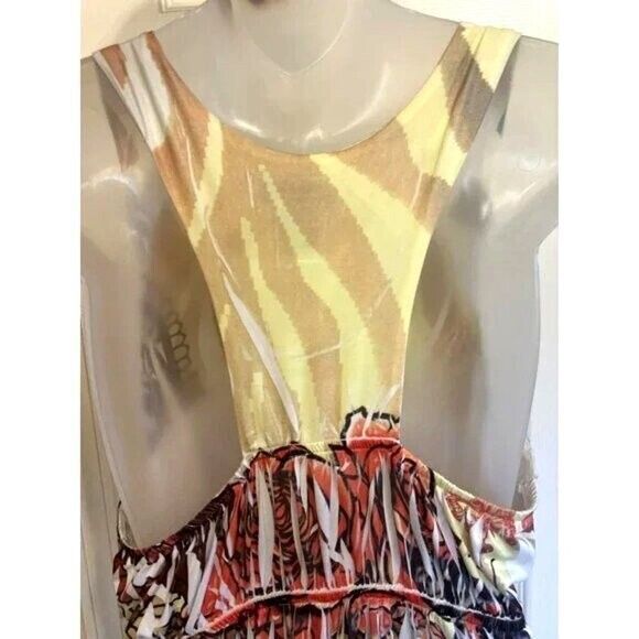 Sam & Max Jungle Print Maxi Dress L Leopard Rose Butterfly Boho Colorful - Picture 11 of 12